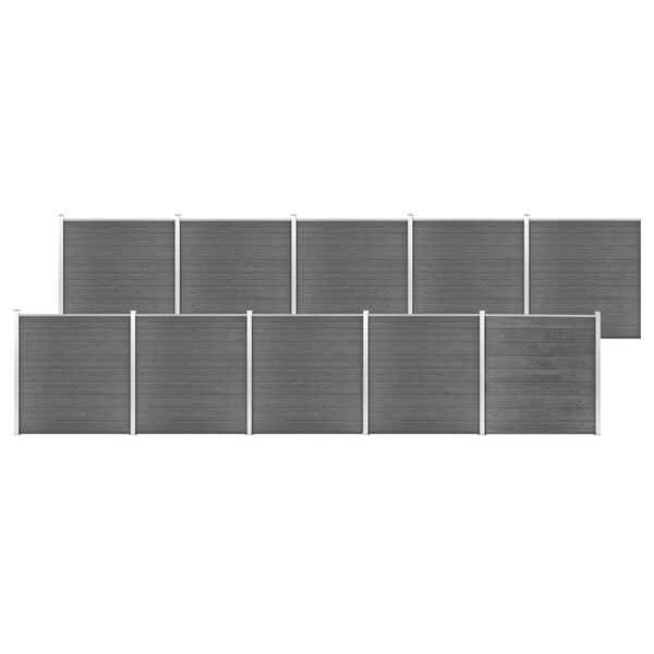 vidaXL Garden Fence WPC 1737x186 cm Grey