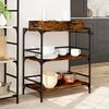 vidaXL Kitchen Trolley Smoked Oak 81.5x41x92.5 cm Engineered Wood