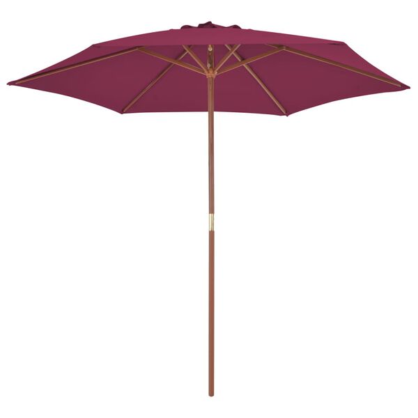 vidaXL Garden Parasol with Wooden Pole 270 cm Bordeaux Red