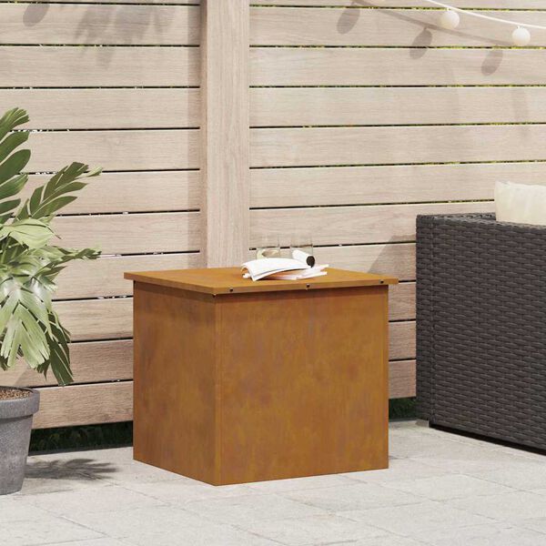 vidaXL Outdoor Storage Box Rusty 55 x 50.5 x 50 cm Steel