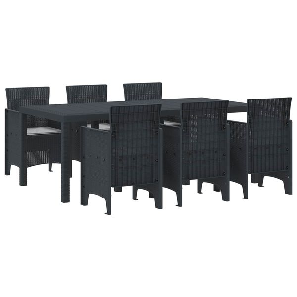vidaXL Garden Dining Set 7 pcs Anthracite Polypropylene