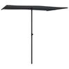 vidaXL Garden Parasol with Aluminium Pole 2x1.5 m Black