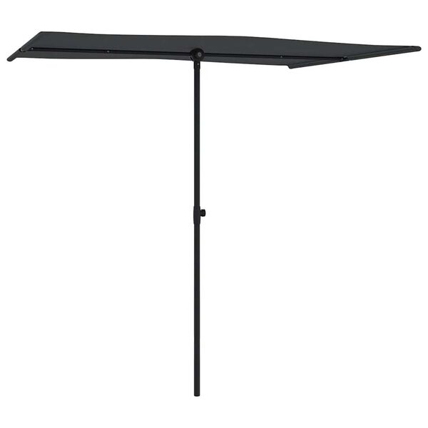 vidaXL Garden Parasol with Aluminium Pole 2x1.5 m Black