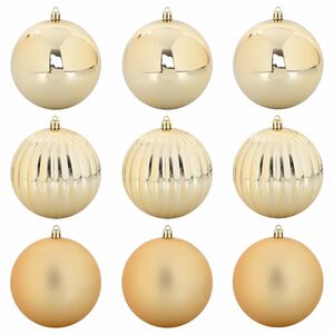 vidaXL Christmas Bauble Set XL 9 pcs Gold &Oslash; 15 cm Plastic