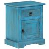 vidaXL Bedside Table Solid Mango Wood 40x30x50 cm Blue