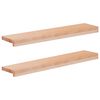 vidaXL Window Sills 2 pcs Natural 80x 15 x 2 cm Solid Beech Wood