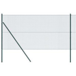 vidaXL Ground Fix Welded Wire Fence 50 x 1.4 m PVC-Coated Steel Green