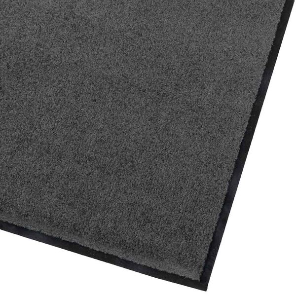 vidaXL Door Mat Anthracite 80 x 60 x 1.2 cm Teddy Fabric