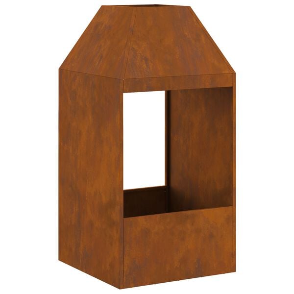 vidaXL Fire Pit Brown 50 x 50 x 100 cm Steel