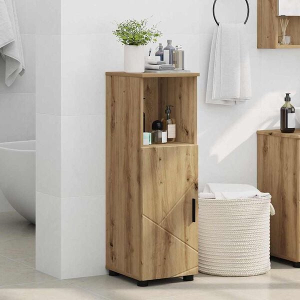 vidaXL Bathroom Cabinet with Storage Artisan Oak 30 x 35 x 95 cm