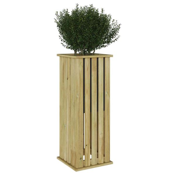 vidaXL Planter Boxes Brown 33 x 33 x 85 cm Impregnated Pine Wood