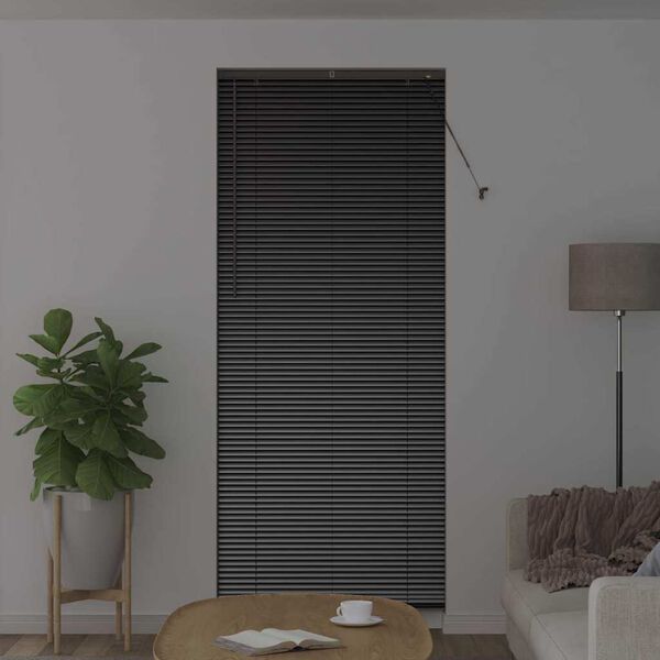 vidaXL Venetian Blinds Height Adjustable Black 220 x 95 cm Aluminium