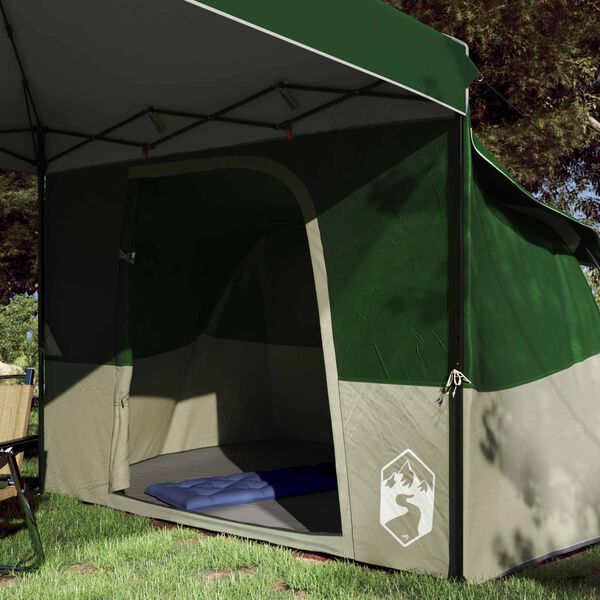 vidaXL Camping Tent Set Folding 2 pcs Green Taffeta and Fabric