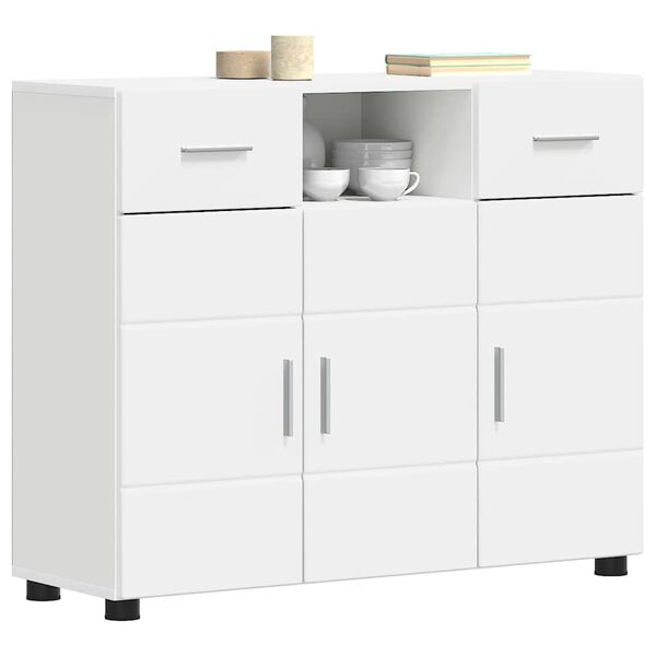vidaXL Wooden Cabinet White 88.5 x 30.5 x 73 cm Engineered Wood
