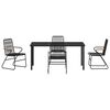 vidaXL Garden Dining Set 5 pcs Black Powder-Coated Steel