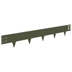 vidaXL Lawn Edging 10 pcs 100 x 15 cm Steel Olive Green