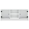 vidaXL TV Cabinet with Glass Doors White 102x37x42 cm