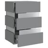 vidaXL LED Bedside Cabinet Grey 45x35x67 cm Engineered Wood