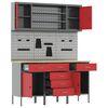 vidaXL Work Cabinet with Drawer 7 pcs Red Engineered Wood and Steel