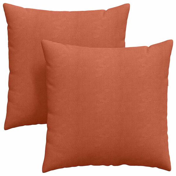 vidaXL Sofa Pillows 2 pcs Red Orange 80 x 80 cm Corduroy Fabric