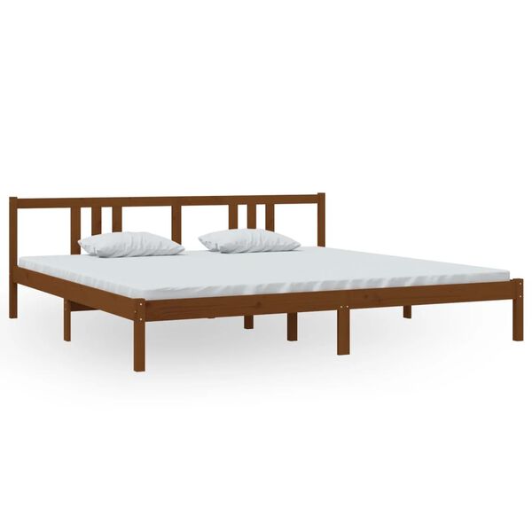 vidaXL Bed Frame without Mattress Honey Brown Solid Wood 200x200 cm