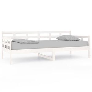 vidaXL Day Bed without Mattress White Solid Wood Pine 90x200 cm