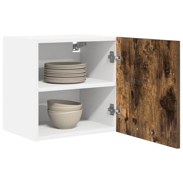 vidaXL Hanging Cabinet Riga Smoked Oak and White 40 x 31 x 40 cm