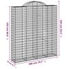 vidaXL Arched Gabion Baskets 14 pcs 200x50x220/240 cm Galvanised Iron