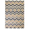 vidaXL Modern Rug Zigzag Design 160x230 cm Brown/Black/Blue