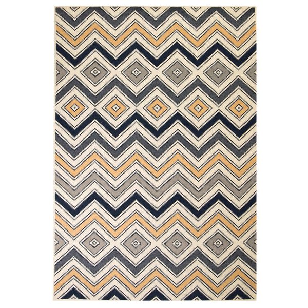 vidaXL Modern Rug Zigzag Design 160x230 cm Brown/Black/Blue