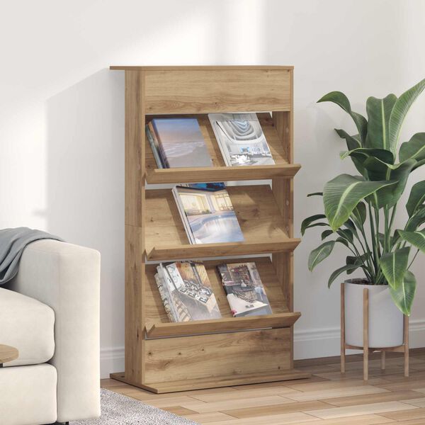 vidaXL Magazine Rack Artisan Oak 70 x 41 x 126 cm Engineered Wood