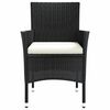 vidaXL Garden Chairs with Cushions 4 pcs Black Poly Rattan (UK/IE/FI/NO only)