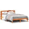 vidaXL Bed Frame with Headboard without Mattress Wax Brown 140x190 cm