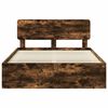 vidaXL Bed Frame Smoked Oak 160 x 200 cm Solid Pine Wood