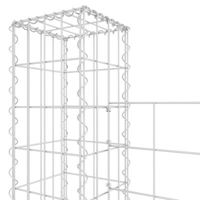 vidaXL U-shape Gabion Basket with 8 Posts Iron 860x20x200 cm