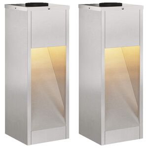 vidaXL Solar Led Pathway Light 2 pcs Warm White 18 x 18 x 50 cm