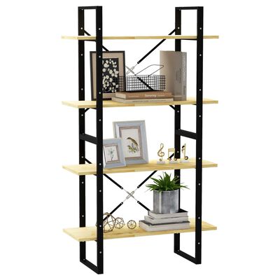 vidaXL 4-Tier Book Cabinet 80x30x140 cm Solid Pine Wood