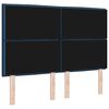 vidaXL LED Headboard with LED Strip Lights Manual Blue 144 cm Fabric