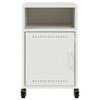 vidaXL Bedside Cabinet White 36x39x59 cm Steel