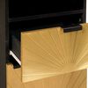 vidaXL Bathroom Cabinet Set 3 pcs Black and Gold Solid Mango Wood