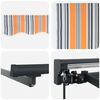 vidaXL Retractable Awning Manual Blue and Orange 350 x 250 cm