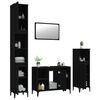 vidaXL 4 Piece Bathroom Furniture Set Black Engineered Wood