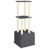 vidaXL Cat Tree with Sisal Scratching Posts Dark Grey 133.5 cm