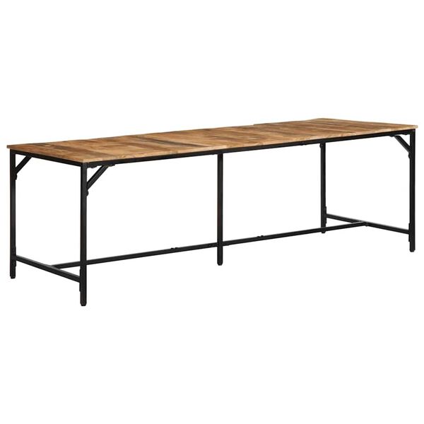 vidaXL Dining Table 220x90x75 cm Solid Wood Rough Mango