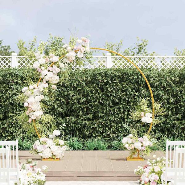vidaXL Wedding Arch Gold 220 x 45 x 200 cm Steel