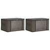 vidaXL Storage Box with Transparent Side Window 2 pcs Grey