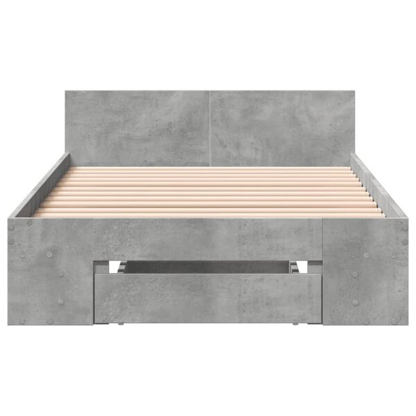 vidaXL Bed Frame with Drawer without Mattress Concrete Grey 100x200 cm