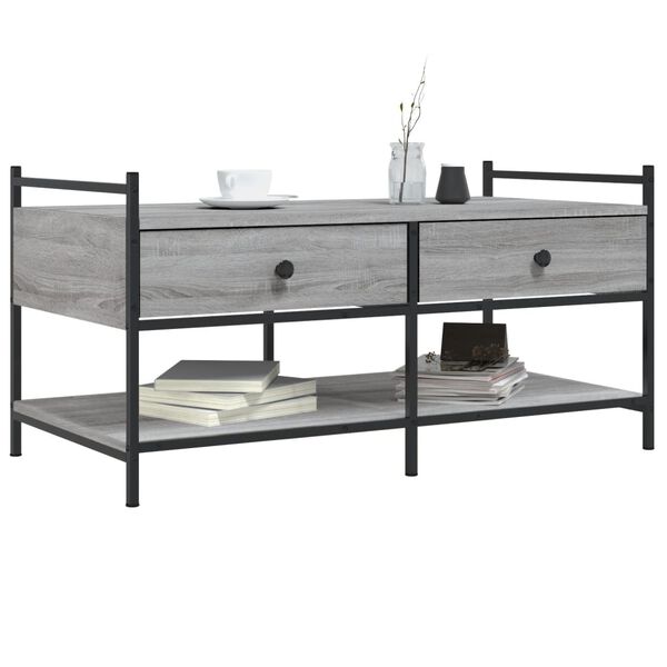 vidaXL Coffee Table Grey Sonoma 99x50x50 cm Engineered Wood