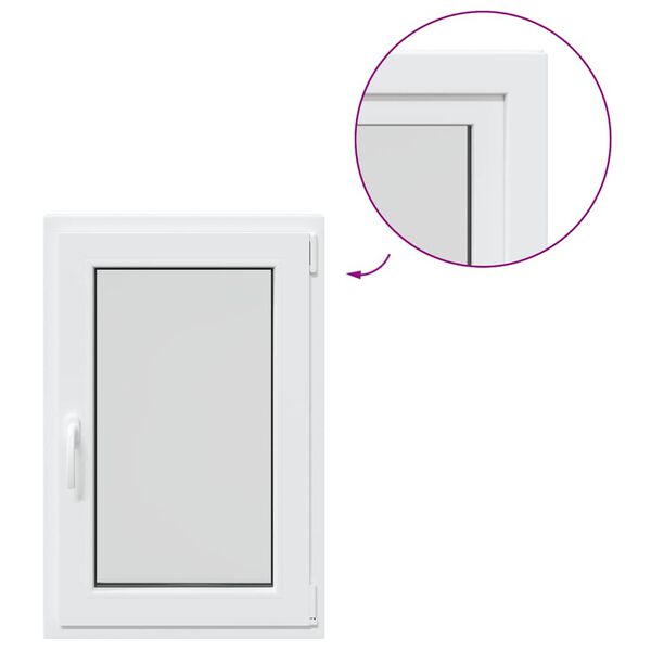 vidaXL Basement Window RISOR 60x80 cm Tilt&Turn DIN Right White