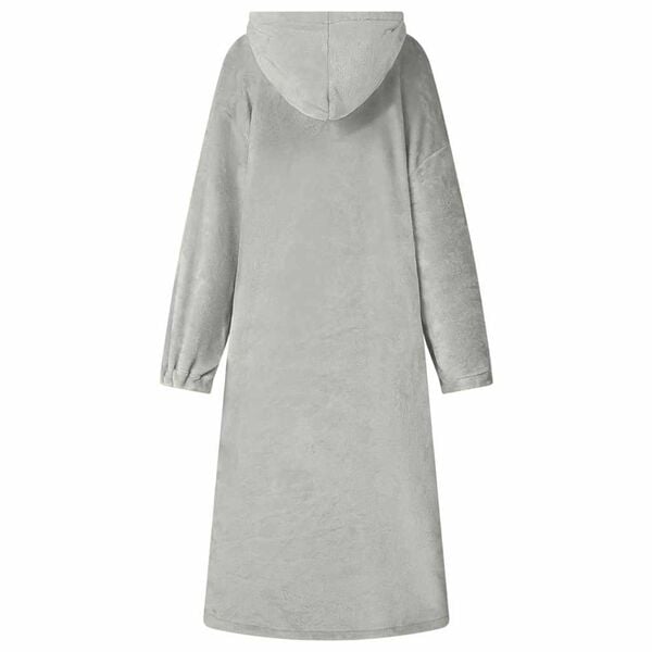 vidaXL Blanket Hoodie Grey L Flannel